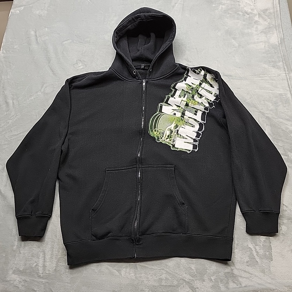 Metal Mulisha Hoodie  Mens XL Black Zip Up Skull Graphic Skater Moto Y2K Jacket